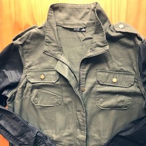 Women's A.N.A. Green Military-Style Jacket